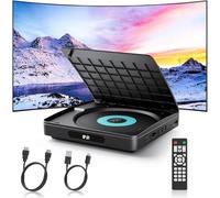 WOLFANG Mini Lettore DVD Full HD per TV con HDMI, Lettore DVD Region Free per Smart TV, Telecomando e Cavo Type-C, Lettore CD per Impianto Stereo Domestico, Porta USB 2.0, Auricolari (Non Blu-ray)