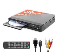 Lettore DVD ZUMKUNM HD 2025 per TV, regione 1080p, per Smart TV, mini lettore compatto con USB, CD e MP3, cavo HD, cavo RCA e telecomando inclusi