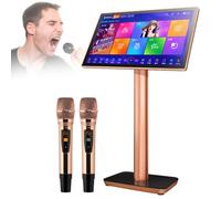 Lettore Karaoke con doppio microfono wireless, sistema Home Theater online per feste e riunioni, supporta 27 lingue, memoria da 1 TB