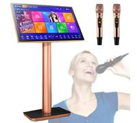 Lettore Karaoke con microfono wireless con riverbero, touch screen capacitivo da 19,5 pollici Macchina per karaoke Funzione di download nel cloud APP Riproduzione online 27 lingue,Black-2TB