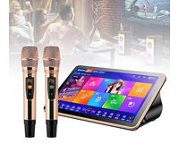 Lettore Karaoke Multifunzione con Schermo Touch, App e Microfono, Download Canzoni Cloud, Supporto 26 Lingue per Intrattenimento Domestico