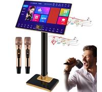 Lettore Karaoke, Touchscreen da 21,5 pollici Macchina all-in-one, Touchscreen capacitivo professionale domestico 500G con 2 microfoni wireless, Controllo app telefono, per casa, bar, feste, 2T