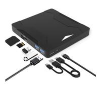 Lettore/masterizzatore esterno CD, DVD e VCD 5 in 1 ultra sottile e portatile, con interfaccia Type-C/USB 3.0, compatibile con laptop, PC, M