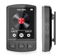 Lettore MP3 Bluetooth, lettore musicale digitale portatile con altoparlante, registrazione vocale integrata da 32 GB, registratore radio FM con schermo a colori TFT per bambini adulti sport (nero)