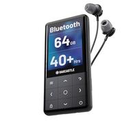 Lettore MP3 Bluetooth Portatile | Memoria interna da 64 GB espandibile a 128 GB | Altoparlante integrato | Lettore musicale ricaricabile fino a 50 ore | Auricolari cablati | Nero OAKCASTLE MP300