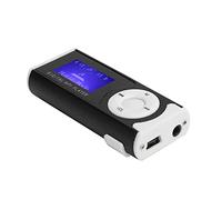 Lettore MP3 con clip, lettore musicale digitale senza perdita di dati, portatile, per sport, MP3, mini schermo LCD, mini lettore multimediale (nero)
