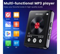 Lettore MP3 con touchscreen da 2,4", 16GB, Bluetooth, radio FM, e-book in nero