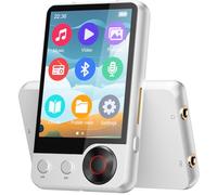 Lettore MP3 da 128 GB con Bluetooth 5.3, Lettore Musicale con Due Prese per Cuffie, Altoparlante HD Incorporato, 2,4" Schermo Tattile, Registrazione Vocale, Radio FM, MP3 Portatile in Lega di Zinco