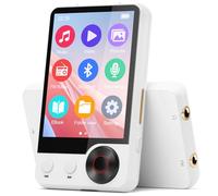 Lettore MP3 da 128 GB con Bluetooth 5.3, Lettore Musicale Digitale Audio HiFi con Due Prese per Cuffie, Altoparlante HD Incorporato, Schermo Tattile da 2,4", Registrazione Vocale, Radio FM, E-book