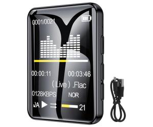 Lettore Mp3 da 128 GB, Touchscreen, in lega di zinco, wireless 5.3 per giovani, mini lettore musicale con Hi-Fi, auricolari e cavo dati inclusi