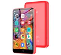 Lettore MP3 da 80 GB con Bluetooth e WiFi, lettore MP3 con touchscreen da 4,0" per bambini Altoparlante integrato, lettore MP4 con Spotify, Audible, Amazon Music, Deezer, Pandora, fino a 1TB (Rosso)