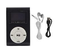 Lettore mp3, Mini Schermo LCD Espansione da 32 GB Batteria da 250 mAh Lettore Musicale Interfaccia USB Lunga Durata della Batteria Lega di Alluminio Lettore Audio con Sport Back-Clip(Nero)