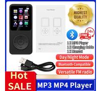 Lettore MP3 MP4 Lettore musicale stereo compatibile con Bluetooth 5.0 Schermo a colori da 1,8 pollici con E-book/Radio FM/Registrazione
