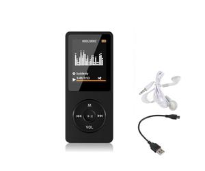 Lettore Mp3 MP4 per bambini, lettore musicale multimediale portatile LCD sottile da 1,8 pollici con riproduzione video, radio FM, registratore vocale, supporta espansione fino a (Black)