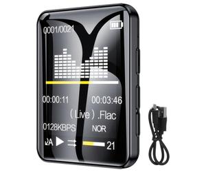 Lettore MP3 per giovani, mini lettore musicale con wireless 5.3, 128 GB, HiFi ad alta fedeltà, qualità del suono, touchscreen, in lega di zinco, con cavo dati e auricolari inclusi