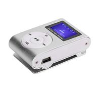 Lettore MP3 Portatile, Lettore Musicale MP3 In Lega Di Alluminio con Schermo LCD, Mini Lettore MP3 con Clip Posteriore per Sport con Auricolare per Esercizi Di Trasporto All'Aperto(d'argento)