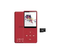 Lettore MP3 ZLC128GB con Bluetooth 5.2, lettore musicale portatile rosso per bambini con altoparlante HD integrato, radio FM, registratore vocale,