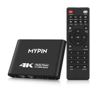 Lettore multimediale 4K con funzione di commutatore HDMI a 2 ingressi e 1 uscita, commutazione automatica con telecomando, lettore multimediale Supporta la riproduzione in loop/automatica/ripresa