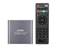 Lettore Multimediale 4K, MYPIN HD Media Player per HDD da 8 TB/Unità USB/Scheda TF/H.265 MP4 PPT MKV AVI Supporto HDMI/AV/Uscita Coassiale e Mouse/Tastiera USB-HDMI fino a 7.1 Suono Surround
