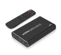 Lettore multimediale HD 4K, uscita MYPIN HDMI/AV/coassiale per MP4 MP3 MKV con telecomando, riproduzione di video e foto con unità USB 3.0/scheda SD/HDD/dispositivo esterno, inserto di supporto