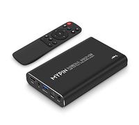 Lettore multimediale HDMI USB 3.0 4K a 30 Hz, supporta HDD SATA da 2,5" con uscita HDMI/AV/ottica, lettore MP4 portatile per video/musica/foto da unità USB/scheda SD/HDD interno da 4 GB o fino a 2 TB HDD esterno