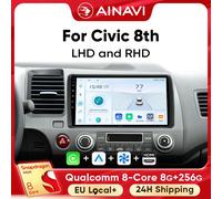 Lettore multimediale per auto Ainavi per Honda Civic 8th 8gen 2005 2006 2007 2008 2010 2011 Wireless Carplay Android Auto 4G Wifi 2Din