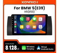 Lettore multimediale per auto Android Auto CarPlay wireless per BMW 5 E39 1995-2003 E53 X5 M5 Android 14 GPS 4G Wifi DSP 1280*720IPS RDS