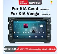 Lettore multimediale per auto Carplay senza fili per Kia Ceed 2010 2011 2012 Venga Android 14 Radio stereo No DVD GPS Glonass 8GB + 128GB 4Core 2GB 32GB