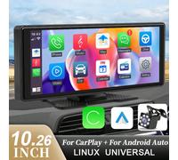 Lettore multimediale per auto da 26,1 cm, supporta CarPlay senza fili e Android Auto senza fili, monitor per auto portatile universale con telecamera ABS
