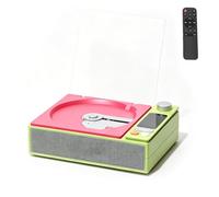 Lettore Musicale, Lettore CD Portatile Con Display LED, Supporta CD/FM/USB/Cuffie/Uscita Ottica, Piccolo Lettore Retrò Ricaricabile Per Viaggio Casa Soggiorno Camera Da Letto Greenish Pink