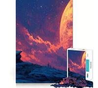 Lettore notturno sotto una luna gigante Puzzle per ragazzi 1000 pezzi Gioco di logica Divertimento per tutta la famiglia Taglio di precisione (38x52cm)