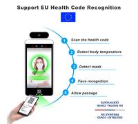 Lettore Qr code Green Pass, temperatura e mascherina con display LCD 8" WiFi