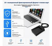 Lettore RFID NFC 13,56 MHz USB, Lettore di Schede IC Contactless ISO 14443A, Plug & , con 5 Portachiavi RFID, Lettore RFID per PC