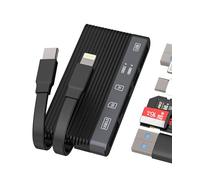 Lettore Scheda USB C Lightning a SD (6en2) USB OTG 3.0 Adattatore Micro SD TF Card Reader per iPhone16 15 14 per iPad Tipo C Caricatore Cavo per Apple Fotocamera Memoria Android Compatibile con
