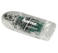 Lettore schede di memoria HAMA USB 2.0 "8 in 1" slim, SD, SDHC, SDXC, MMC, MMC plus, miniSD,mini microSD, microSDHC, Trasparente