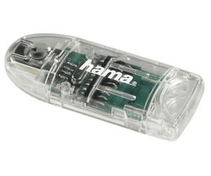 Lettore schede di memoria HAMA USB 2.0 "8 in 1" slim, SD, SDHC, SDXC, MMC, MMC plus, miniSD,mini microSD, microSDHC, Trasparente