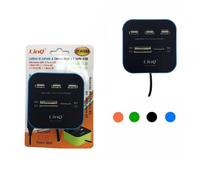 LETTORE SCHEDE MEMORY CARD READER COMBO HUB 3 PORTE USB 2.0 MS M2 SD TF IT-H599