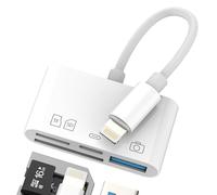 Lettore Schede SD Lightning(4 in 1)Ricarica Adattatore per Apple USB 3.0 OTG per iPhone 14 13 Pro Max Card Reader Micro SD Cavetto Memoria Scheda TF Fotocamera per iPad Trasferire Chiavetta Connettore