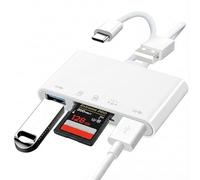 Lettore Schede SD per iPhone, Adattatore Scheda SD Adattatore USB C USB Compatibile con iPhone/iPad/Mac/Android Samsung, Supporta SD/SDHC/SDXC/MMC