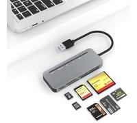Lettore Schede SD USB 3.0,Lettore Memory Card 7-IN-1 Legge 5 schede contemporaneamente, Supporta velocità 5Gbps,Adattatore Memory Stick Pro Duo per SD/SDXC/SDHC/Micro SD/CF/XD/MS/MMC XD Lettore USB