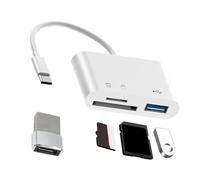 Lettore Schede SD USB C, Lettore di Schede 3 in 1 USB C, Adattatore Multifunzione SD/Micro SD/USB 3.0, Compatibile con Samsung, Huawei, MacBook, Laptop, Tablet, Alta Velocità di Trasferimento