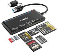 Lettore Schede SD with USB C Adapter Upgraded 7 IN 1 Lettore SD USB 3.0 5Gbps Read Write for SD SDXC SDHC CF CF CFI TF XD Micro SD Micro SDXC Micro SDHC MS MMC UHS-I Cards for Windows Linux Mac OS