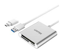 Lettore schede UNITEK Y-9313 CF MicroSD SD USB 3.2 Gen 1 5000 Mbit/s Argento