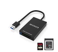 Lettore schede XQD SD - USB 3.0 Lettore di schede di memoria a doppio slot, 5 Gpbs, Supporto Serie Sony G/M, Scheda Lexar 2933x/1400x USB Mark XQD, Scheda SD per Windows/Mac OS