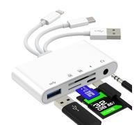 Lettore SD Adattatore USB C per iPhone 17 16 15 14 13 Pro Max Hub da Lightning Jack a Micro SD per Apple Cle Accessori Cavo Thunderbolt OTG 3.0 Caricabatterie per iPad Compatibile con Samsung