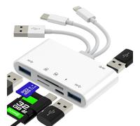 Lettore SD USB Adattatore USB C a Lightning Micro SD per iPhone 17 16 15 Pro Max Memoria Foto Flash Chiave per Apple iPad Compact Accessori Disco TF OTG 3.0 Compatibile con Samsung