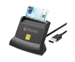 LETTORE SMART CARD ATLANTIS LAND P005-SMARTCRV-U USB Type-A Plug & Play per CNS, Firma Digitale e Home Banking