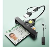 Lettore Smart Card Firma Digitale, Lettore Smart Card USB-C & USB-A 2 in 1 Lettore di Smart CAC/CRS/CNS Compatibile ISO 7816 Clase A,B,C, Lettore Cie per PC Windows Linux Mac OS Smartphone - Nero