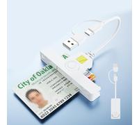 Lettore Smart Card Firma Digitale, Lettore Smart Card USB-C & USB-A 2 in 1 Lettore di Smart CAC/CRS/CNS Compatibile ISO 7816 Clase A,B,C, Lettore Cie per PC Windows Linux Mac OS Smartphone - Bianco