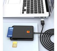 Lettore Smart Card lettore Tessera Sanitaria,SIM Lettore di Schede Supporto CAC ad Accesso Pubblico Militare/Carta d'identità/Carta di Chip IC Bank/Lettore di schede SIM Compatibile con Windows, Linux